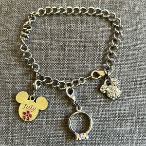 Disney VINTAGE Silver Tone Bracelet With Charms